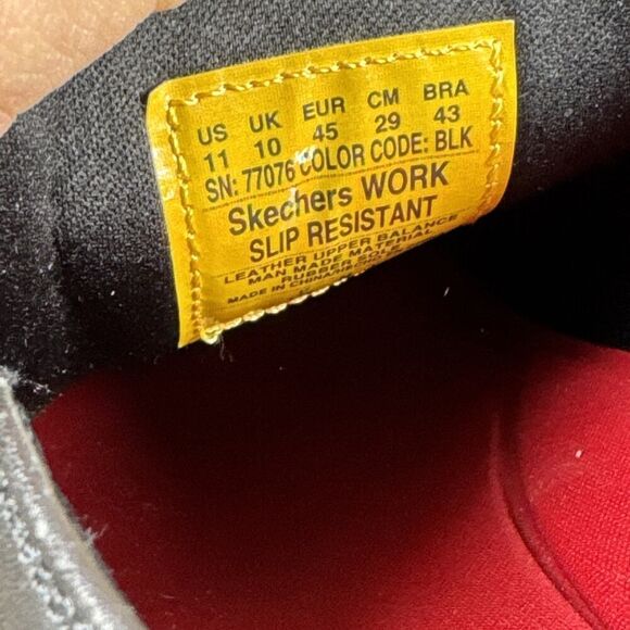 Skechers Mens Size 11 Black Work Relaxed Fit Gretna Slip Resistant Slip On Shoes - Picture 10 of 10